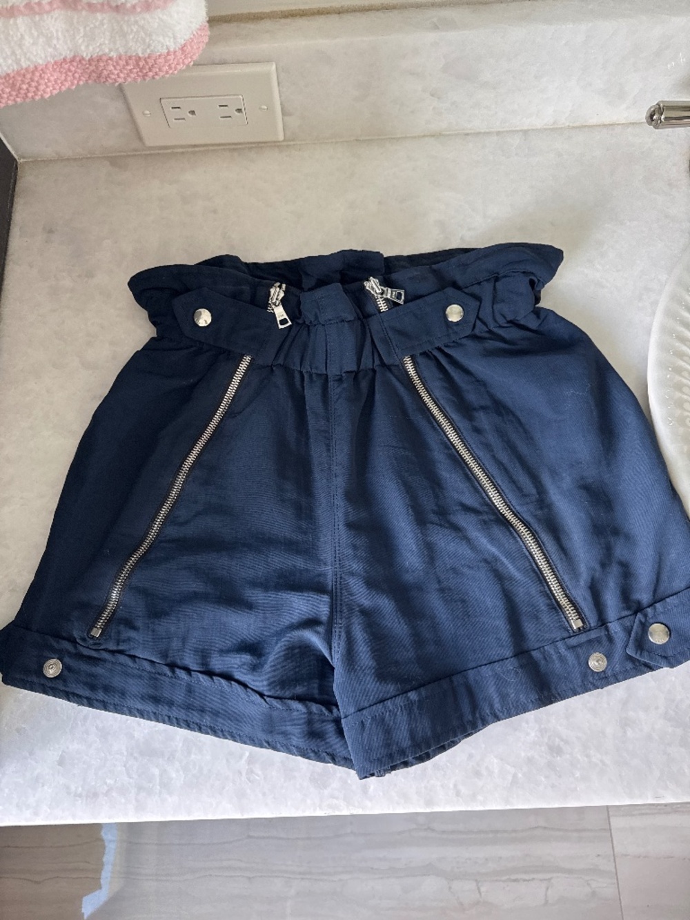 RTA dark blue high waist shorts